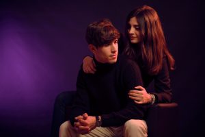 foto sala di posa coppia fidanzati, san valentino, grosseto
